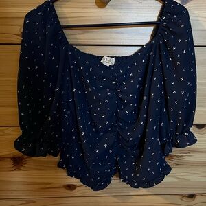 Navy Blue Blouse